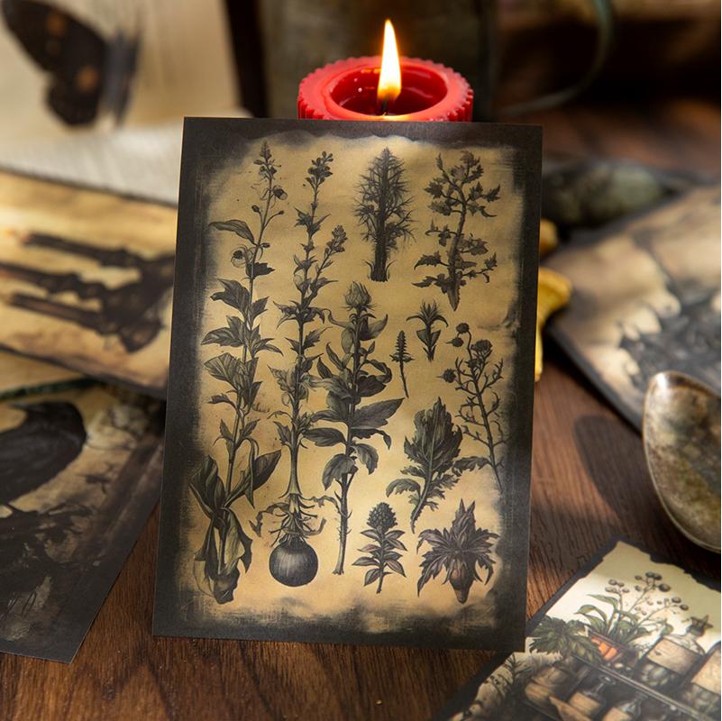 20pcs Vintage Mysterious Darkness Decor Scrapbooking Material Paper DIY Scrapbooking Decor Junk Journal Planner Stationery Paper