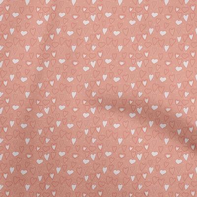 Cotton Flex Peach Fabric Valentine Heart Quilting Supplies Print Sewing Fabric By The Yard 40 Inch