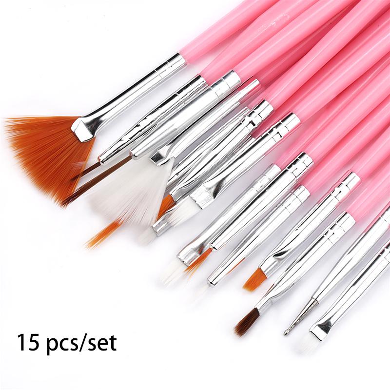 

Набор кистей для ногтей Nibiru DU, 15 шт., пластиковая ручка, гель-лак, рисунок для дизайна ногтей, инструменты