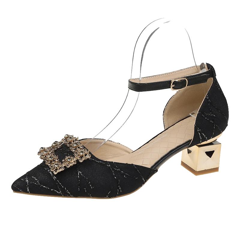 

2022 Новейшие Туфли-лодочки с острым носком в стиле ретро с блестящим бантом на высоком каблуке Летние женские туфли-лодочки на шпильках для свадьбы, подружек невесты, вечеринки, женская обувь на каблуках 37