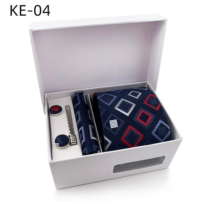 Men'S Tie Gift Box 6-Piece Set Tie Pocket Towel Scarf Cuff