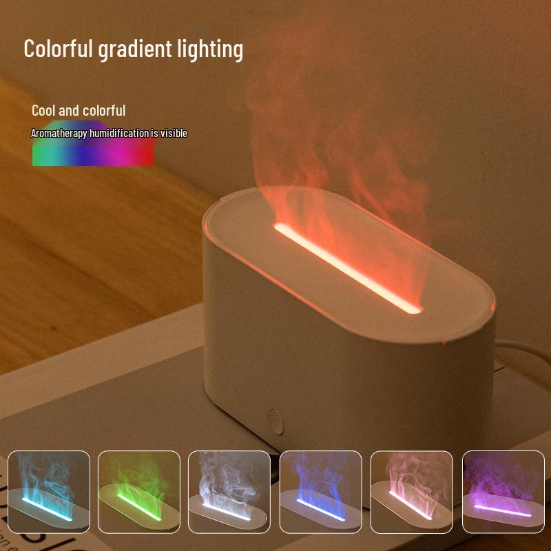 New Ultrasonic Aroma Diffuser with Seven-Color Flame Light for Home and Office