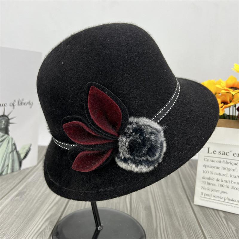 Womens Autumn Winter Wool Fedora Hat With Adjustable Fit For Casual Wear