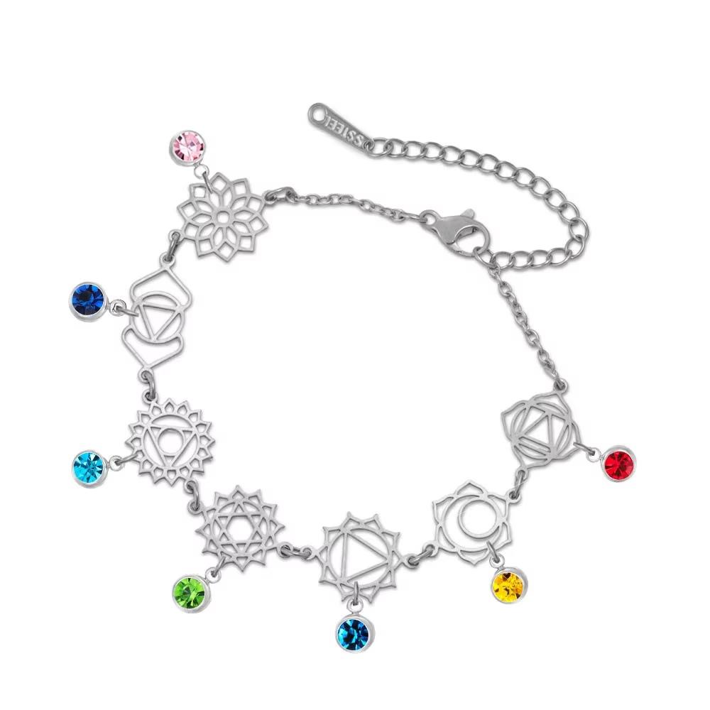 Women's Multi Pendant DIY Handmade Colorful Crystal Bracelet Versatile Decorative Jewelry Chain For Daily Wear And Gift