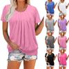 Women's Color Round Neck Comfortable Short Sleeved Versatile Loose Casual Top