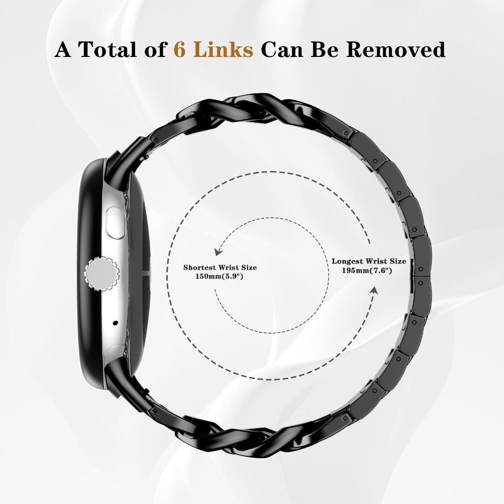 Stylový řetízkový nerezový pásek pro Google Pixel Watch 3 4 45mm Kovový řetízkový nastavitelný náramek Řemínek na hodinky Pro Google Pixel Watch 1 2 3 4 41mm