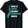 April ist der Monat der sexuellen Gewaltprävention Tragen Sie das Tealfarbene T-Shirt