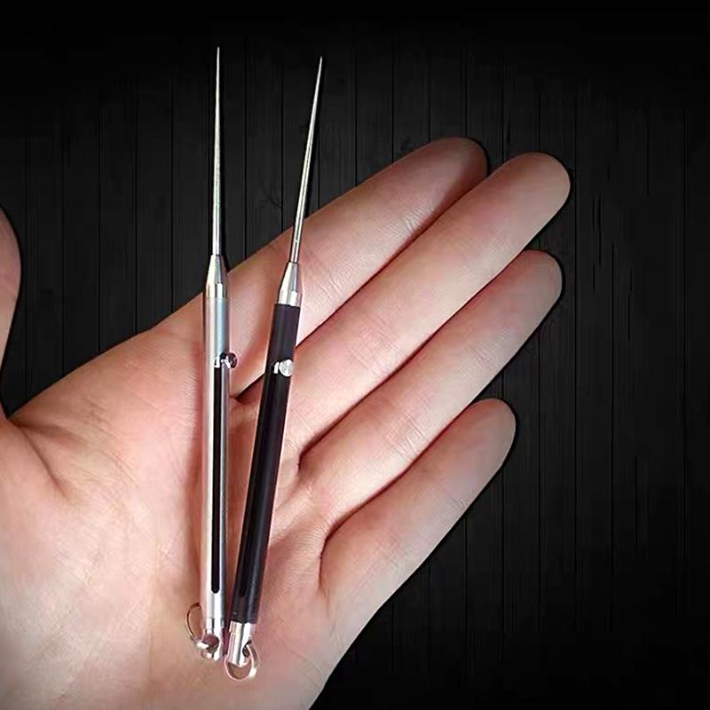 1ks kovová vidlička na ovoce Vysoce pevná dárková klíčenka Stahovací párátko Přenosné venkovní