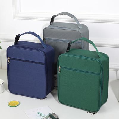 Insulated Reusable Lunch Bag Large Capacity with Slide Pocket Waterproof Buckle-designed Handle Portable Bento Bag