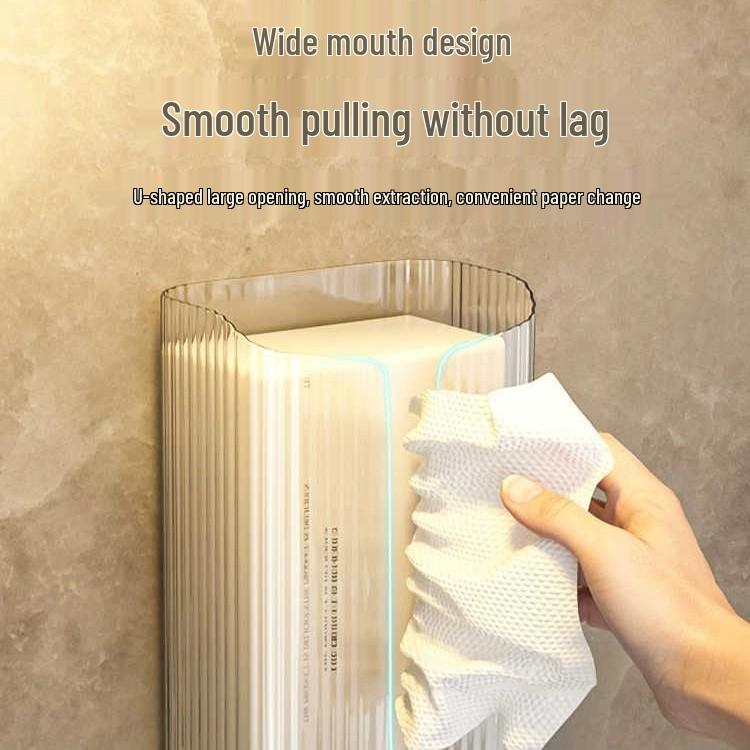 Wall-Mounted Tissue Box for Bathroom, Kitchen & Toilet - Upside-Down Tissue and Face Towel Dispenser