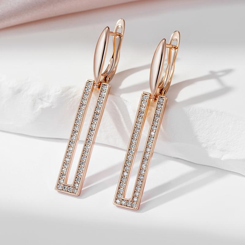 Длинные висячие серьги Kinel цвета розового золота для женщин — фото 6