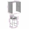 5 Piece Garden Bar Set without Cushions Grey Poly Rattan & Acacia