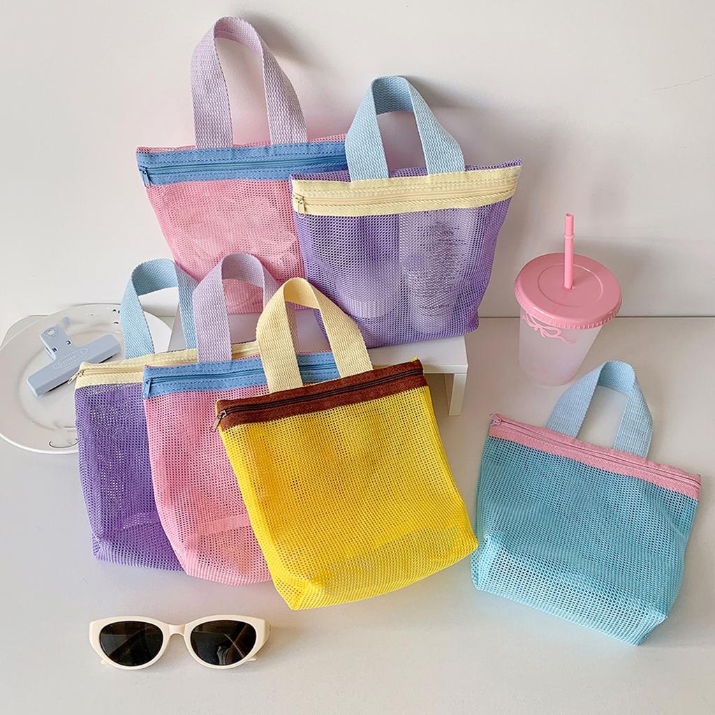 Beach Bag Mesh Shower Caddy Bag Tote Bag for Women Pool Bag Travel Cosmetic Bag Foldable Portable Toiletry Bag Gifts