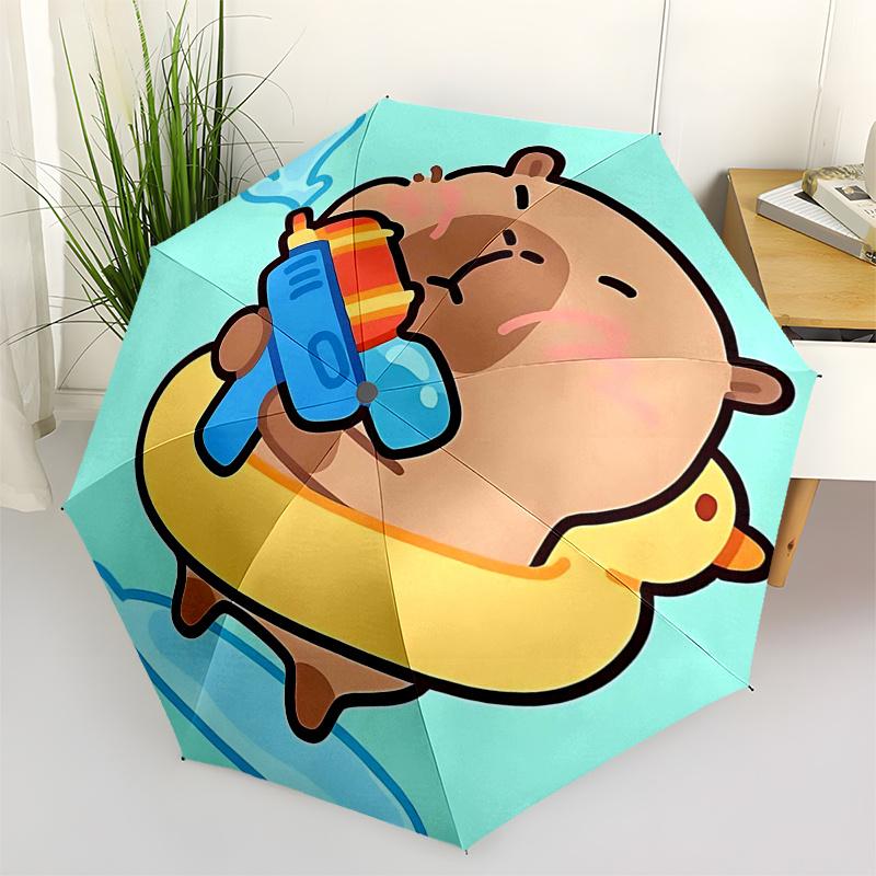 

Capybara Themed Travel Umbrella-8 Ribs Automatic Opening and Closing, Portable Folding Design, Compact and Stylish Umbrella Suitable for Out