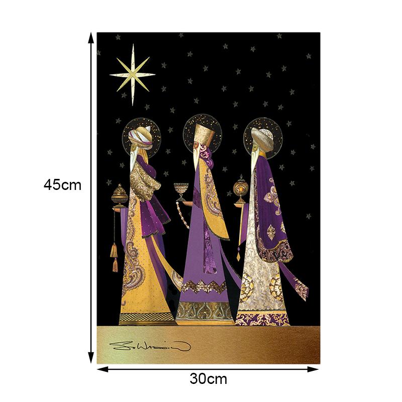 Yeni Üç Kral Altın Yıldız Bilge Adamlar Noel Evi Bahçe Bayrağı Bahçe Afişi
