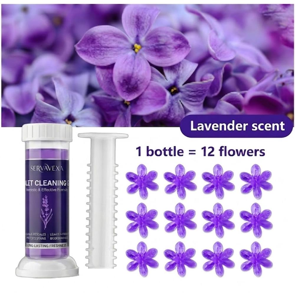 Toilet Cleaning Gel Aromatic Flower Stamp Cleaner Toilet Bowl Deodorizer Long Lasting Freshness Descaling Bathroom Accessories purple flowers