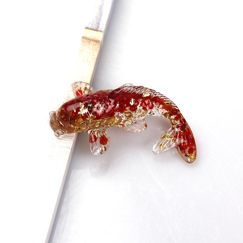 Creative Artificial Fish Ornaments Pretty Koi Fish Natural Crystal Little Fish Desk Car Home Decoration Gift for Friends