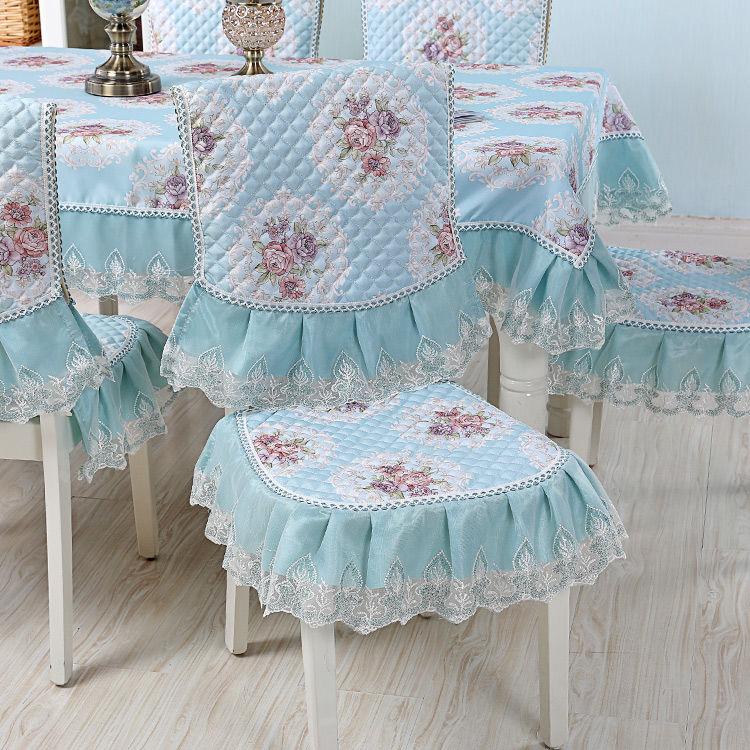 Modern Minimalist Thick Non Slip Chair Cover Cotton Lace Printed Dustproof Seat Protector 1 Pcs