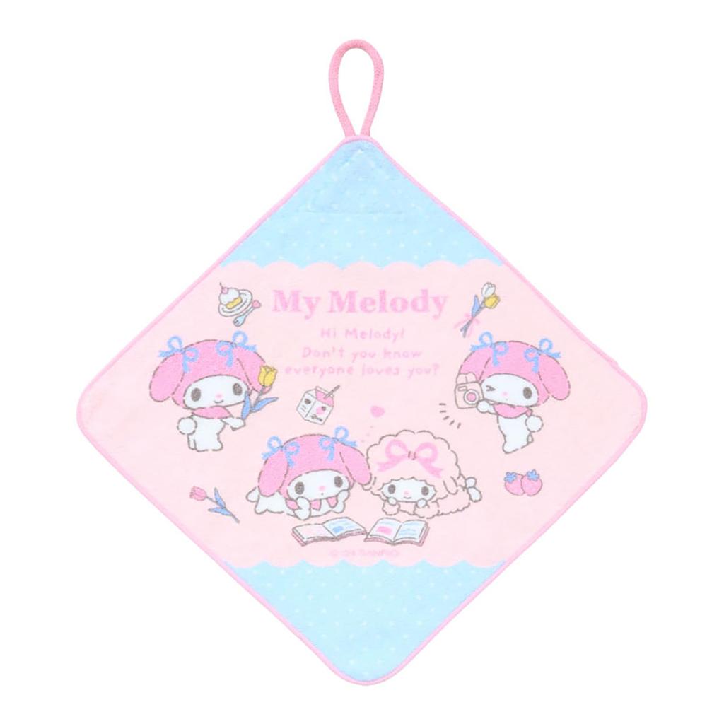 Sanrio My Melody Loop Towel Set for Antibacterial with Name for Nursery (SANRIO) 3-Piece Children, Treatment, Space, School/Kindergarten (249564)
