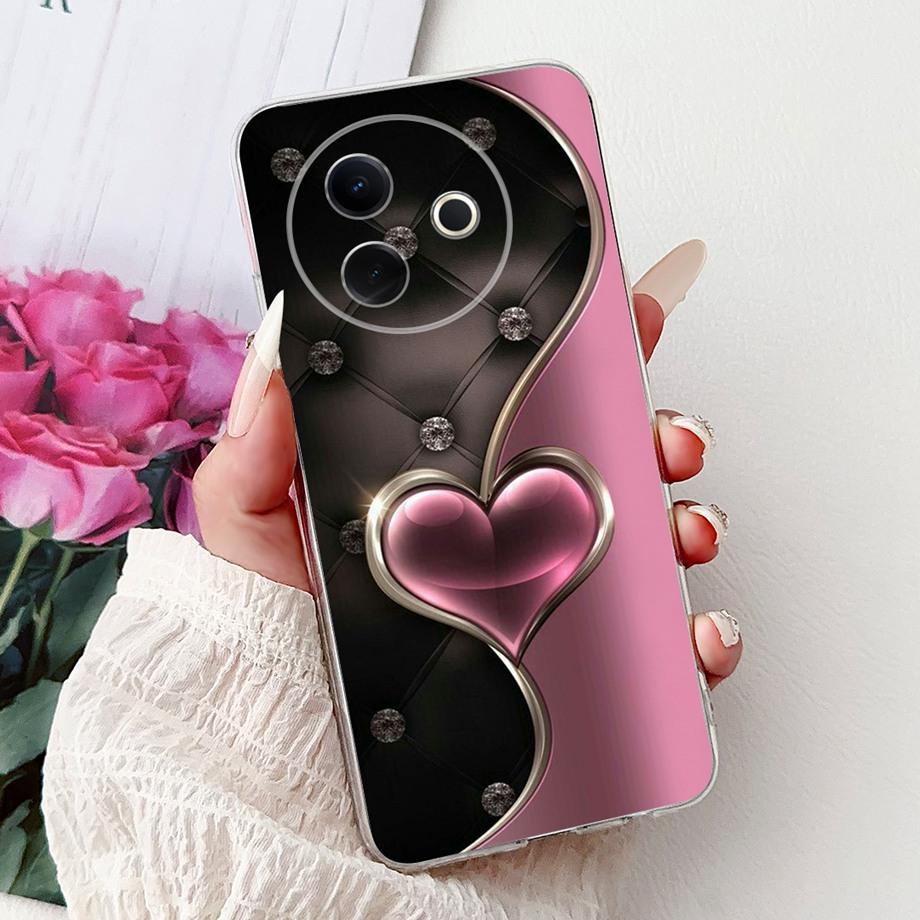 For Vivo Y39 5G Y300i 5G / Vivo V2436 V2444A Back Cover Girly Fashion Flower Butterfly Painting Case Soft Clear Silicone Funda