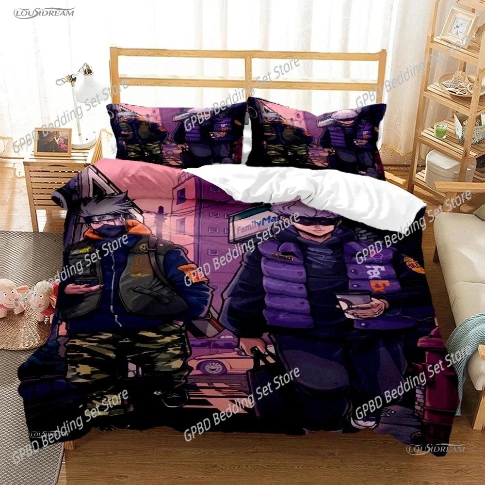 Cartoon Anime Jujutsu Kaisen Duvet Cover Comforter Bedding Set Soft Quilt Cover and Pillowcas for Teens Single Double Queen King
