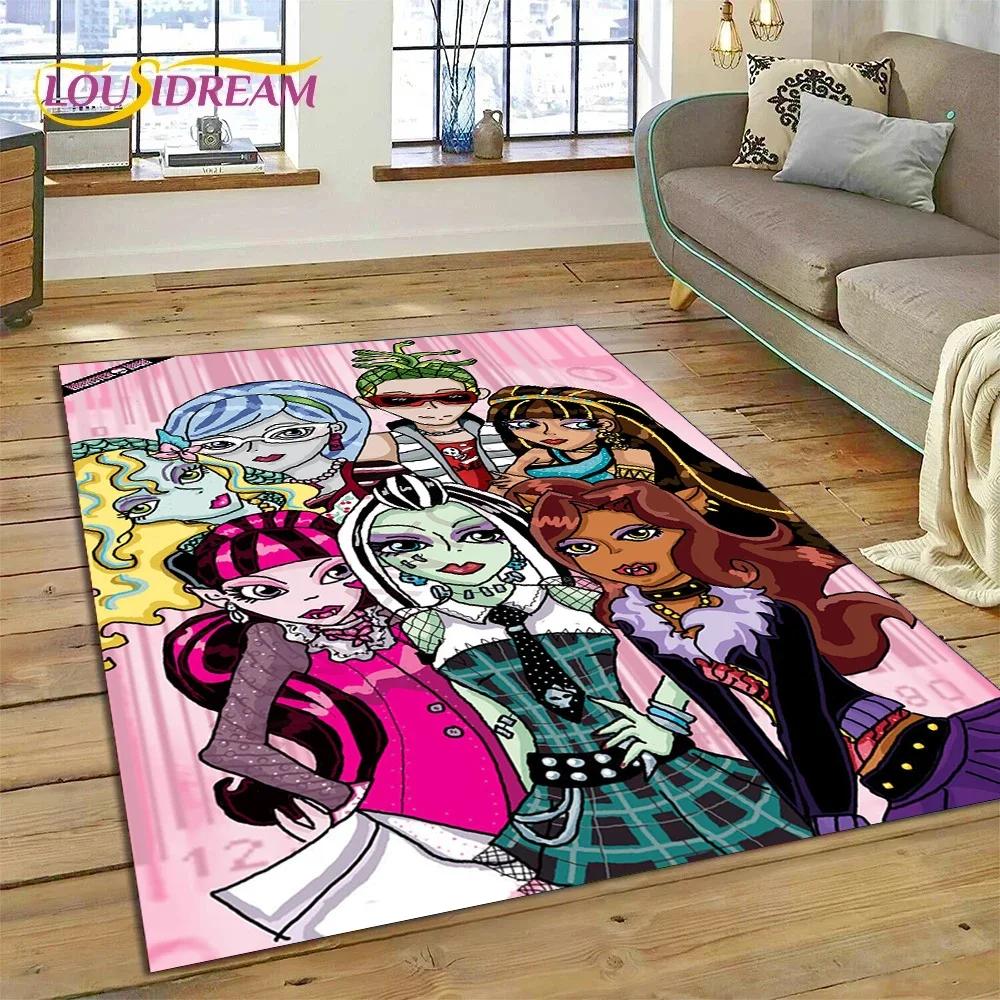 Cartoon Monster High Draculaura Vampire Carpet Rug for Bedroom Living Room Home Sofa Decoration,Child Game Large Decor Floor Mat