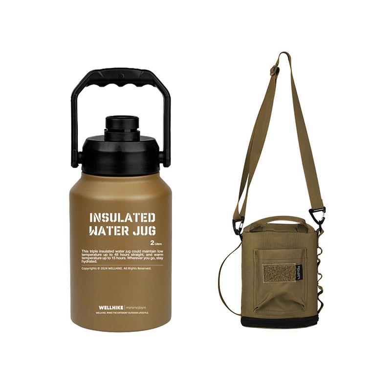 

WELLHIKE 2 л бутылка для воды для охлаждения на открытом воздухе кемпинга из нержавеющей стали походы путешествия спортзал тренировки ведро для льда набор кувшин хаки