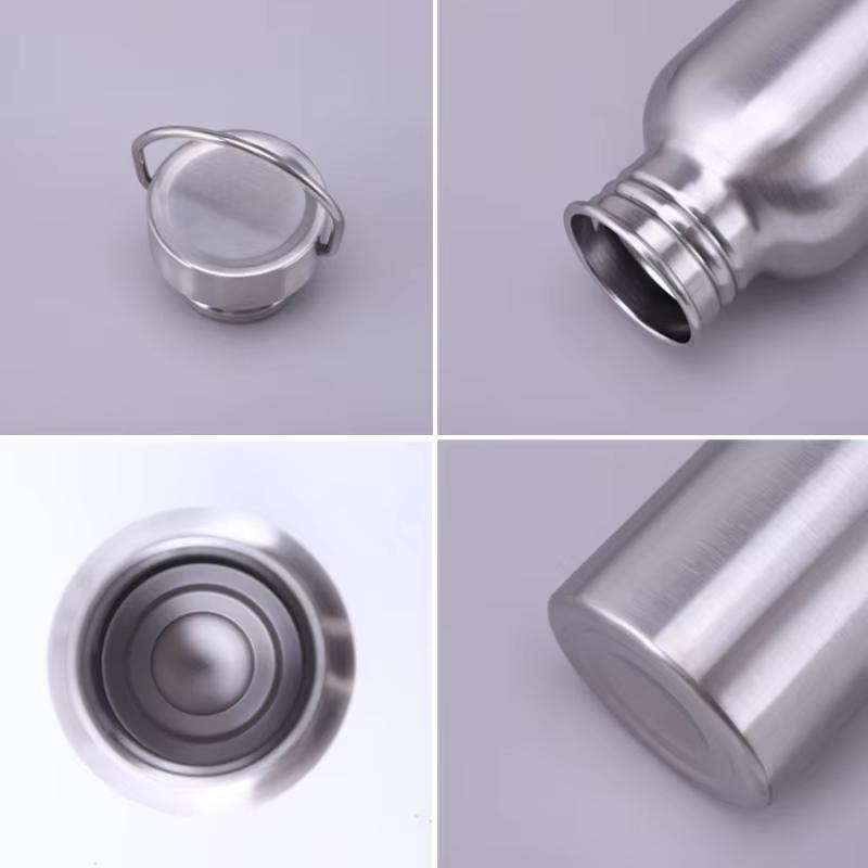 Stainless Steel Double-walled Sports Bottle with Handle, Metal Reusable Water Bottle with Lid, School, Hiker, Gift