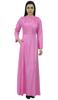 Bimba Women's Long Sleeve Maxi Mandarin Collar Plain Jilbab Dress With