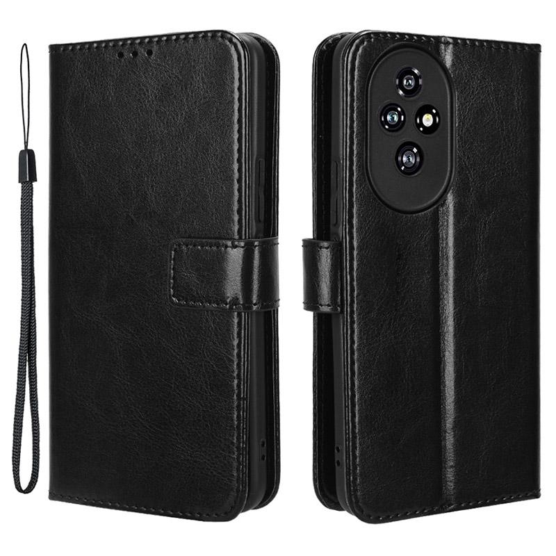 

Оптовые чехлы для Honor 200 5G Кожаный чехол для телефона с защитой от падения Black