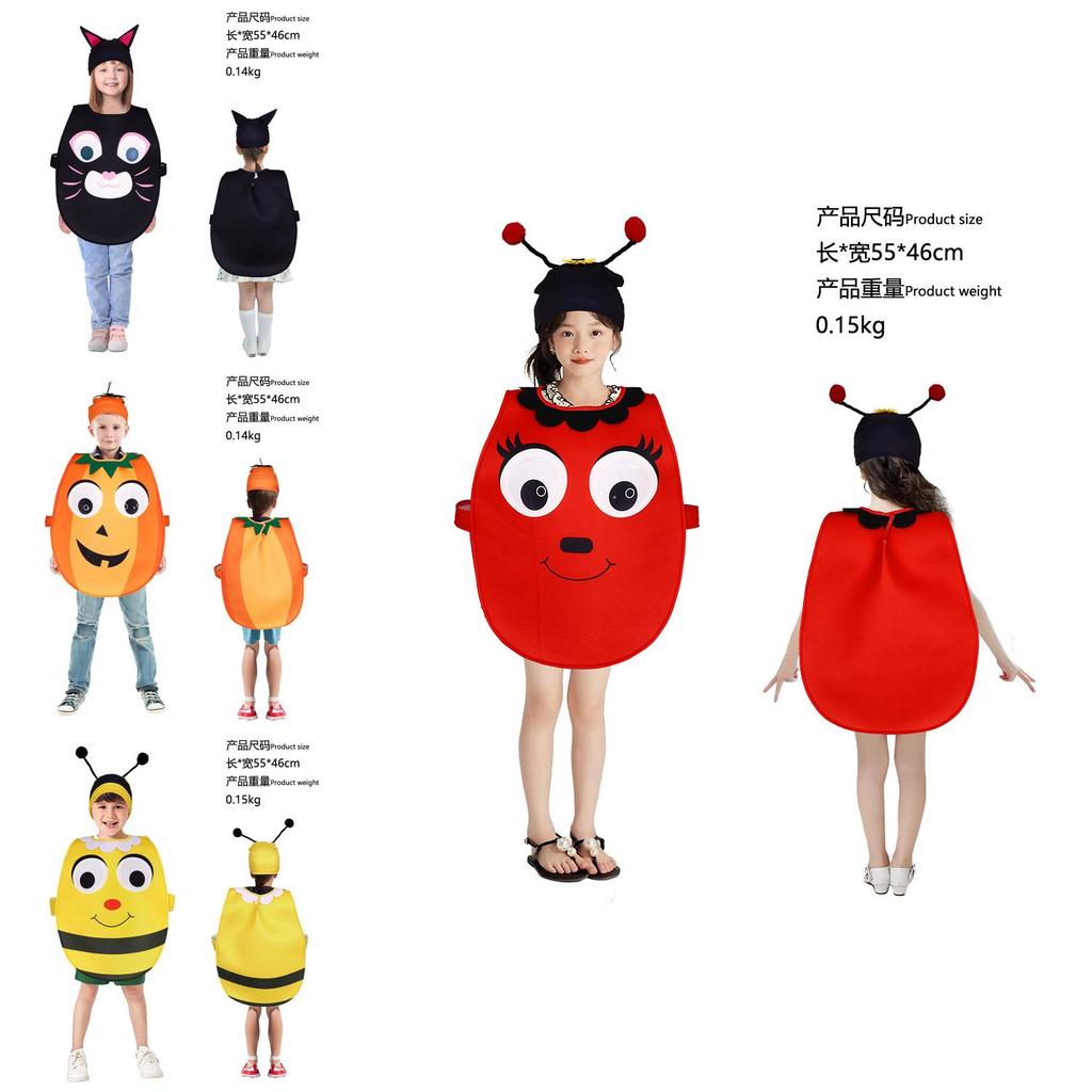 Bees Cats Tomatoes Pumpkins Kid Halloween Costume Polyester Unisex Party Cosplay