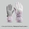 Winter Outdoor Snowboard Ski Riding Gloves Leather Non-Slip Touch Screen Waterproof Motorcycle Cycling Fleece Warm Riding Gloves