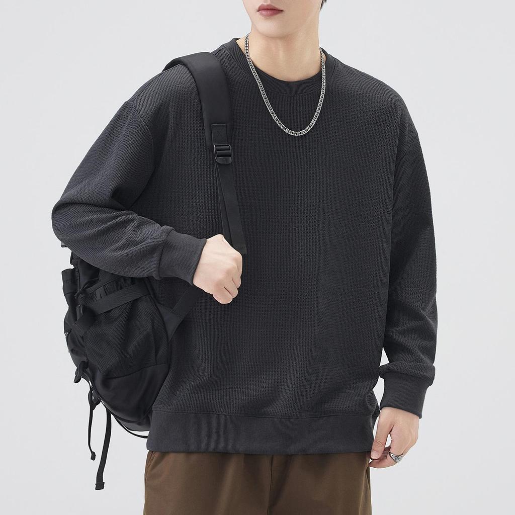 Herren Amerikalischer Trendiger Schwerer Rundhals Sport Hoodie - Herbst Winter Pullover Langarm Oberteil