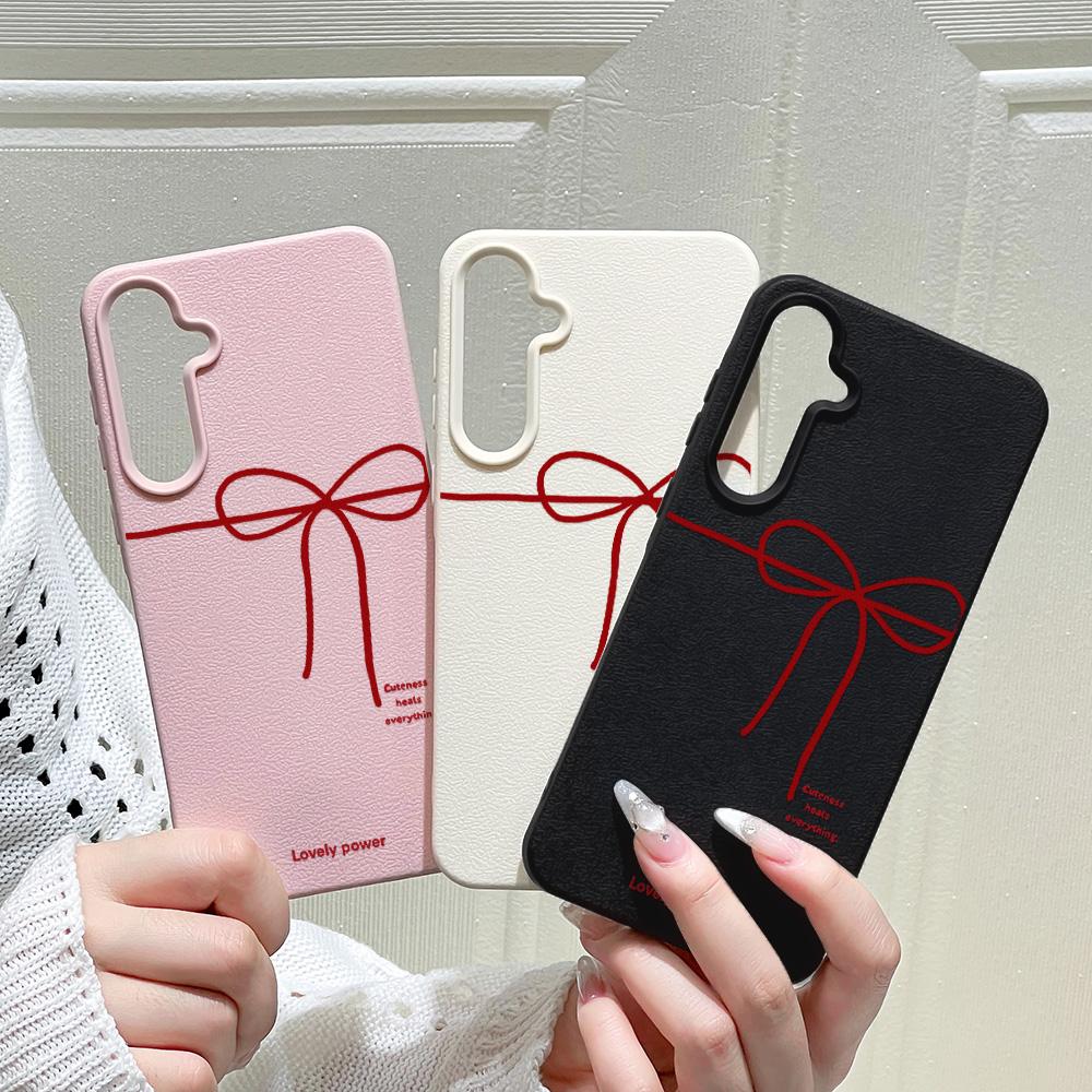 Bowknot Pattern Phone Case For Samsung Galaxy A56 5G A16 A17 A55 A36 A53 A35 A06 A07 A26 A34 S25 Ultra S24 FE S23 Soft TPU Cover