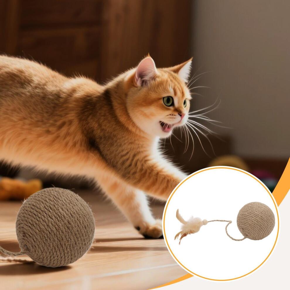 Cat Ball Ideal Gift Scratcher Kitten Toy for Indoor Cats Clawing Interactive Wood Color