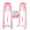 Silkyjoy Anime Cos Wig, Pink Long Straight Double Ponytail Character Wig