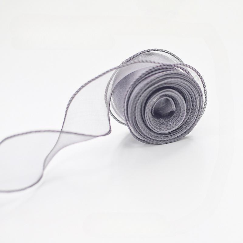10 yards Rotolo di nastro di organza di colore pieno con bordo ondulato a coda di pesce per bouquet di fiori, regali, confezioni, decorazioni per feste di nozze