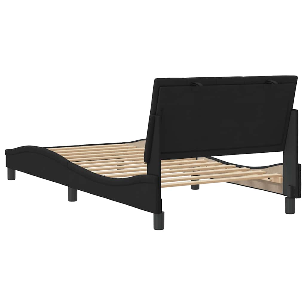Bed Frame without Mattress Hanko Black 100x200 cm Velvet
