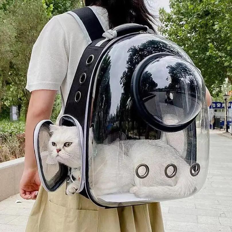 Haustier-Katzen-Tragetasche, Weltraum-Haustier-Rucksäcke, atmungsaktiv, tragbar, transparent, Rucksack, Transporttasche für Welpen, Hunde, Weltraumkapsel-Taschen