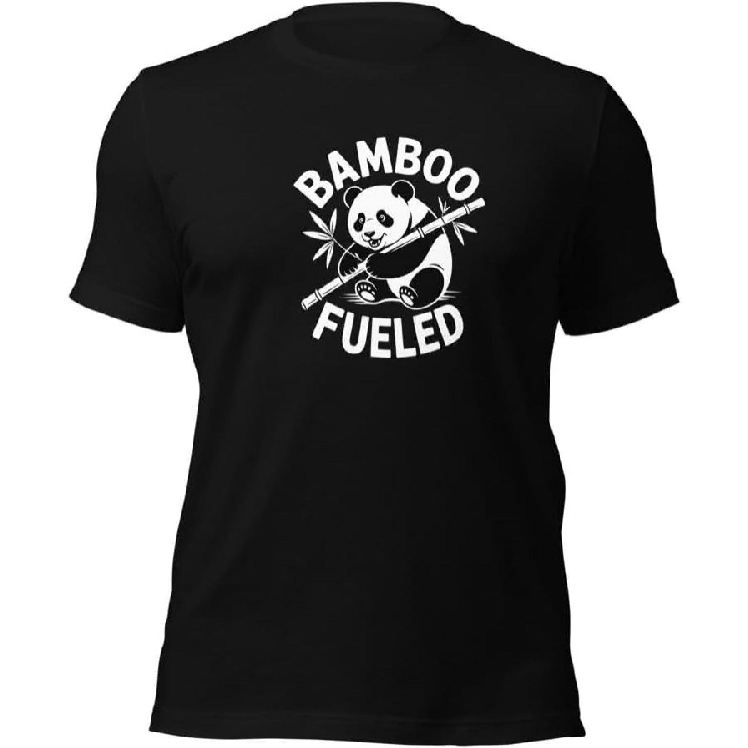 Bamboo Fueled Panda T-Shirt _ Cute Animal Lover Apparel _ Eco-Friendly Vibe Shirt _ Unisex Comfort for Panda Fans S