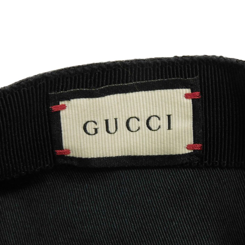 Used 9539 Logo Baseball Cap 576253 4HG53 1060 7919 Double G Gold Foil Embossed XL 23.6" GG Canvas Black Men's from