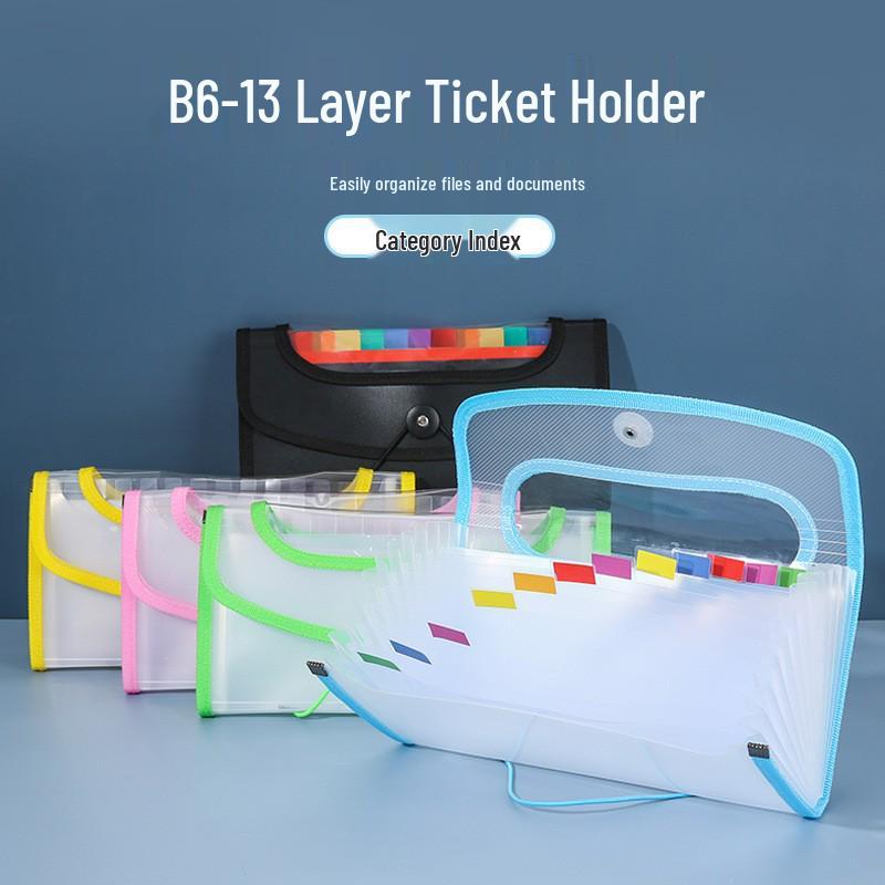 Colored Edge 13-Layer Accordion B6 Bill and Invoice Organizer