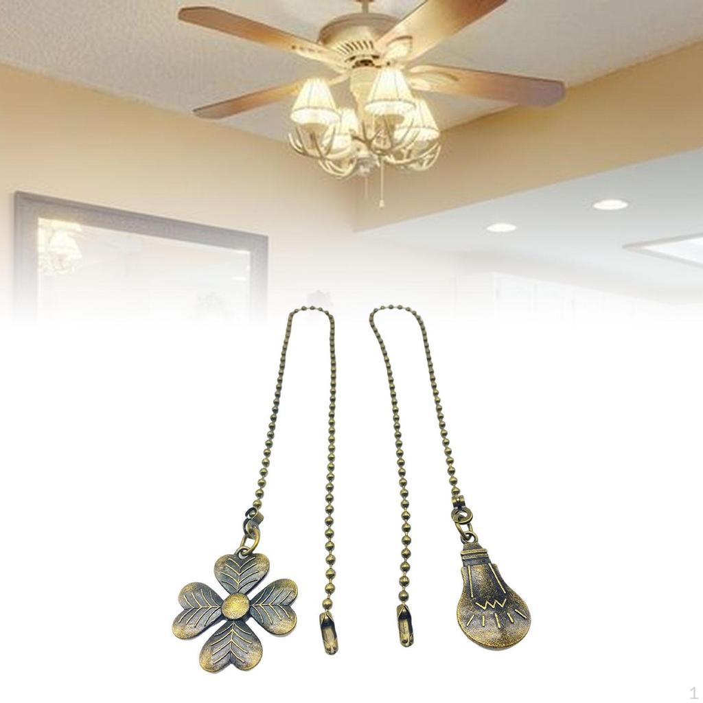 2 Pieces Ceiling Fan Extension Pull Chain, Light Ball Hanging Pendant, 18 Inch