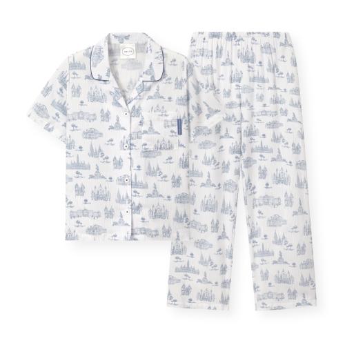 

[ORCITE] Ringstrasse Short-Sleeve & Cropped Pants Pajama Set H027 [Shipped from Korea] 100% Authentic M