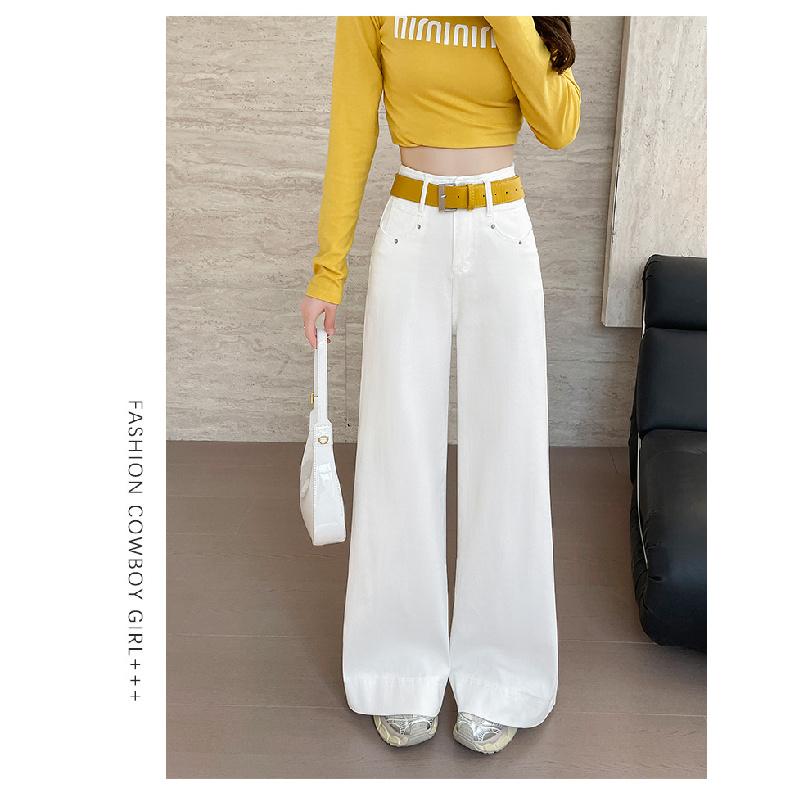 2026 New High-Waisted Wide-Leg Flared Jeans for Women, Loose Fit, Draped, Floor-Length Pants