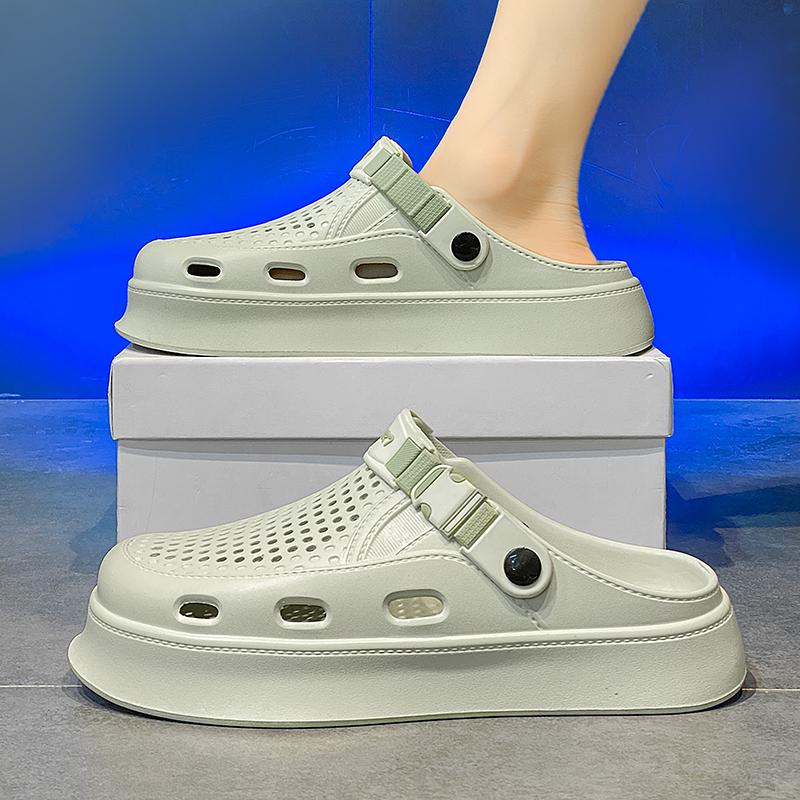 Summer Men Slippers Simple Design Sandals Breathable Garden Shoes Platform Clogs Beach Slippers Flip Flops Indoor Shoes Slides