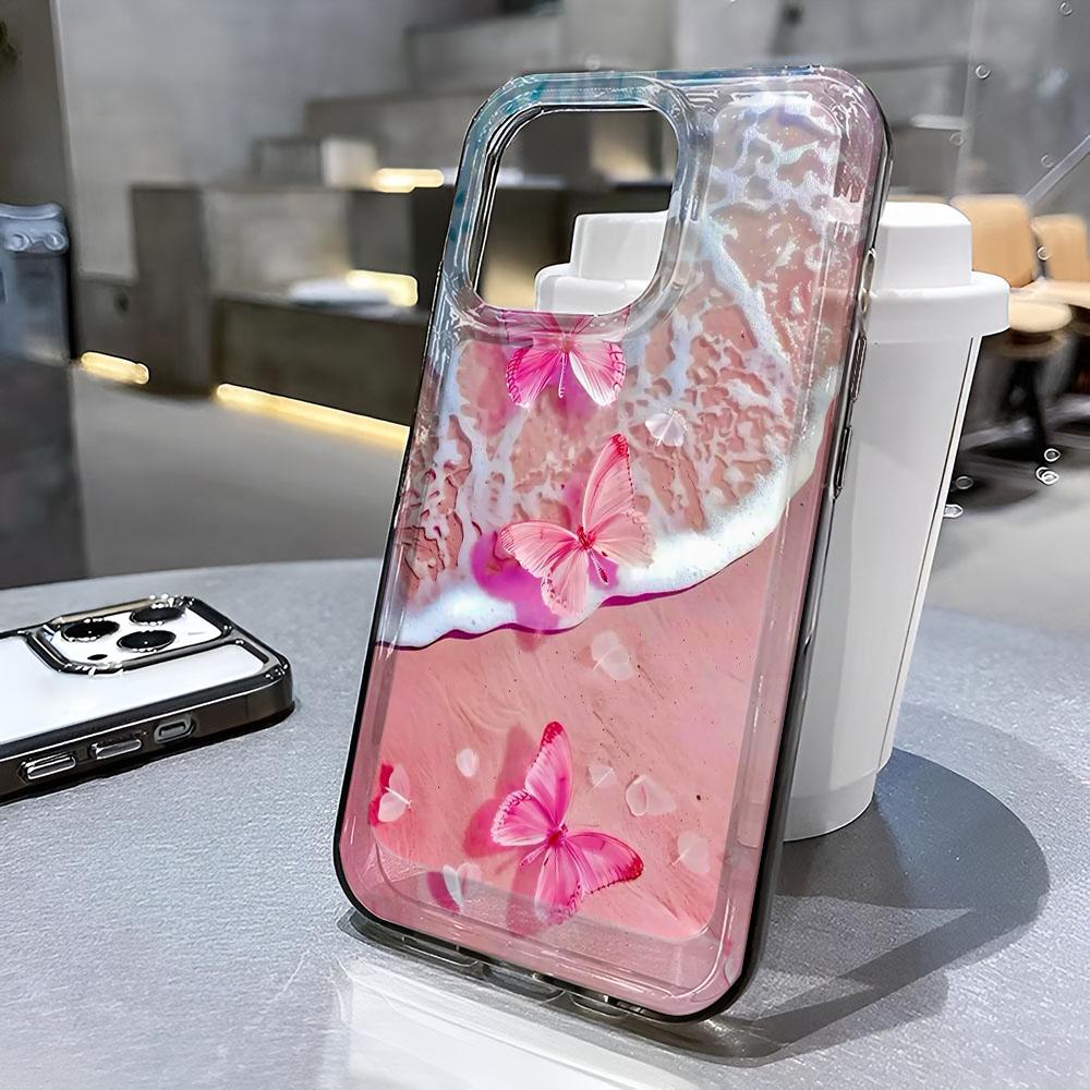 Wave Butterfly Phone Case for iPhone 17 16 15 14 Plus 13 12 11 Pro Max Back Cover 16 17 Air Soft Phone Case Cover Shell
