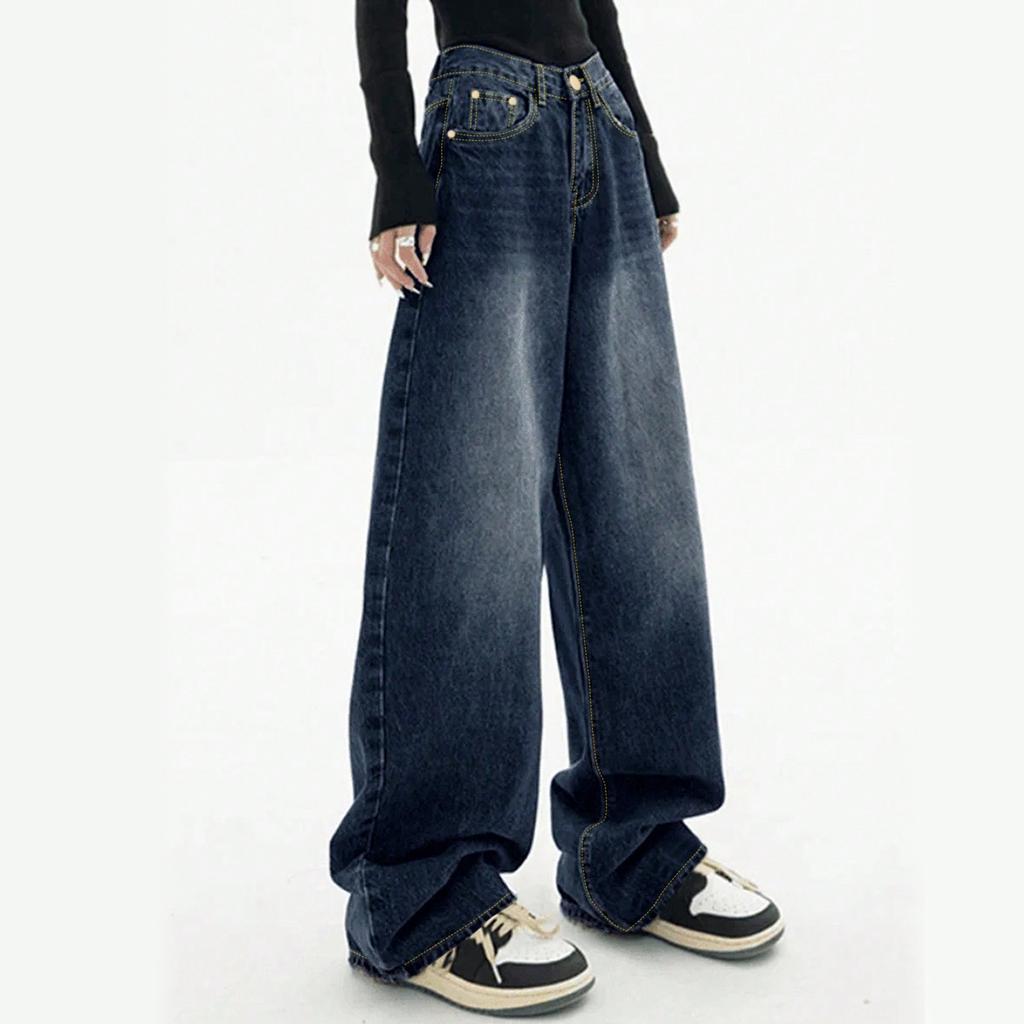 Fashion Women's Straight Casual Jeans Fashion Wide Leg Jeans