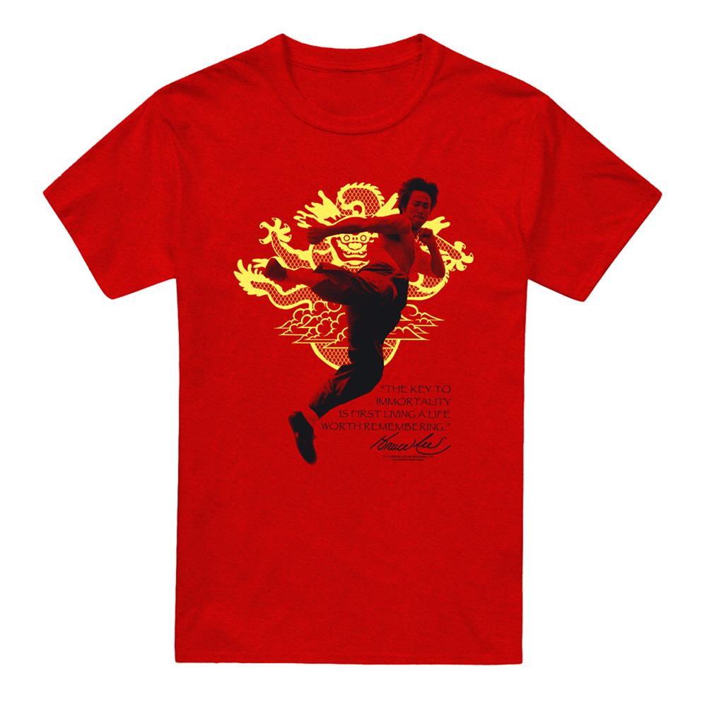 Bruce Lee Unisex Adult Immortal Dragon T-Shirt