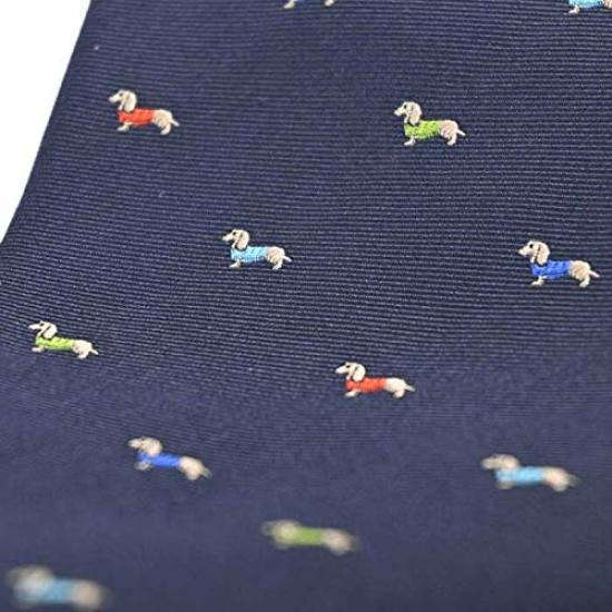 Paul Smith necktie (8cm wide) Dog design (NavyMulticolor (PS84)) [Used]
